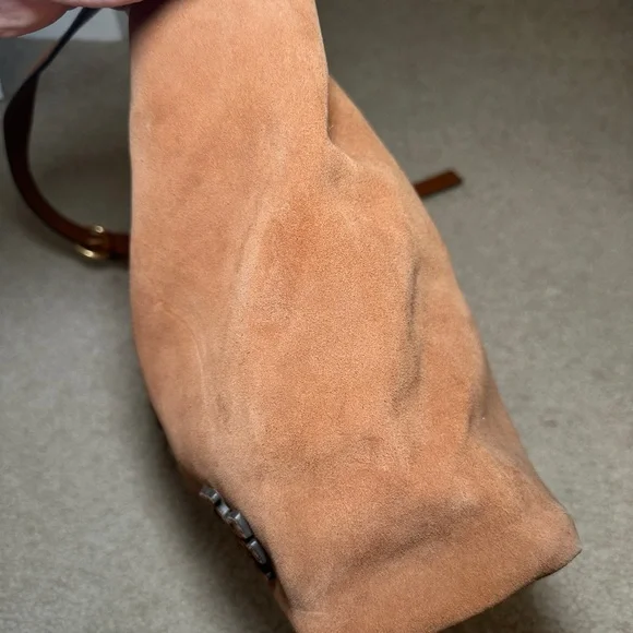 Tory Burch Tan Suede McGraw Hobo Bag - Picture 6 of 8